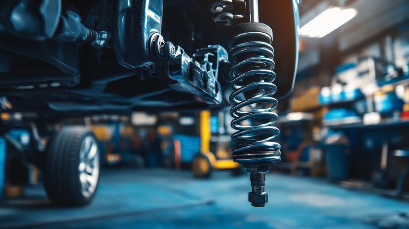 car-suspension-shock-absorber-closeup